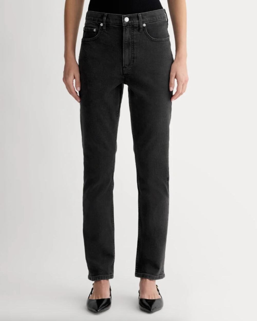 Everlane The Original Cheeky Jean Washed Black denim jeans 28 crop